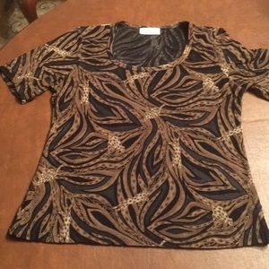 Jaipur animal print top NWOT sz Petite Small